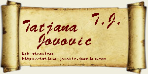 Tatjana Jovović vizit kartica